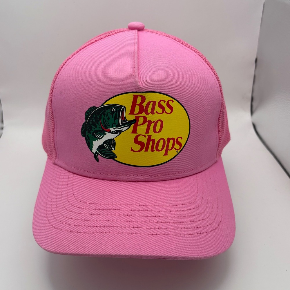 Pink Bass Pro Shops Trucker Hat Mesh‎ Back Snapback Fishing Cap Women